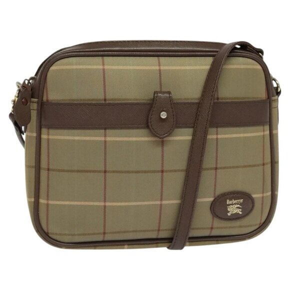 Burberrys Nova Check Shoulder Bag Canvas Brown Gold - Picture 1 of 16